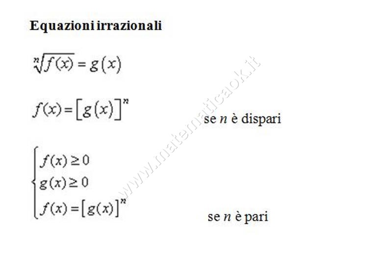 Equazioni Irrazionali