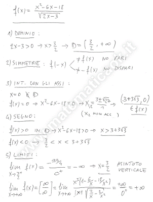 Studio di funzione algebrica irrazionale