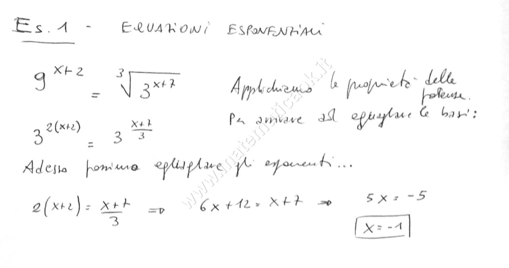 equazione esponenziali