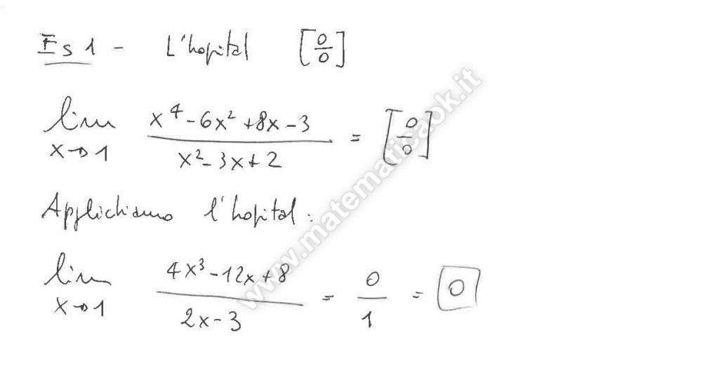 Teorema di De L'Hôpital: applicazioni applicazioni forma indeterminata 0 su 0