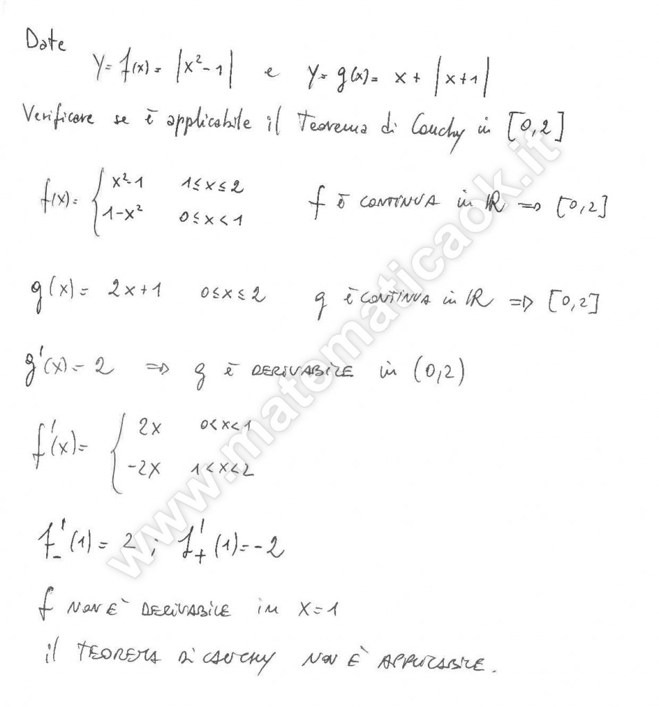 Teorema di Cauchy: applicazioni