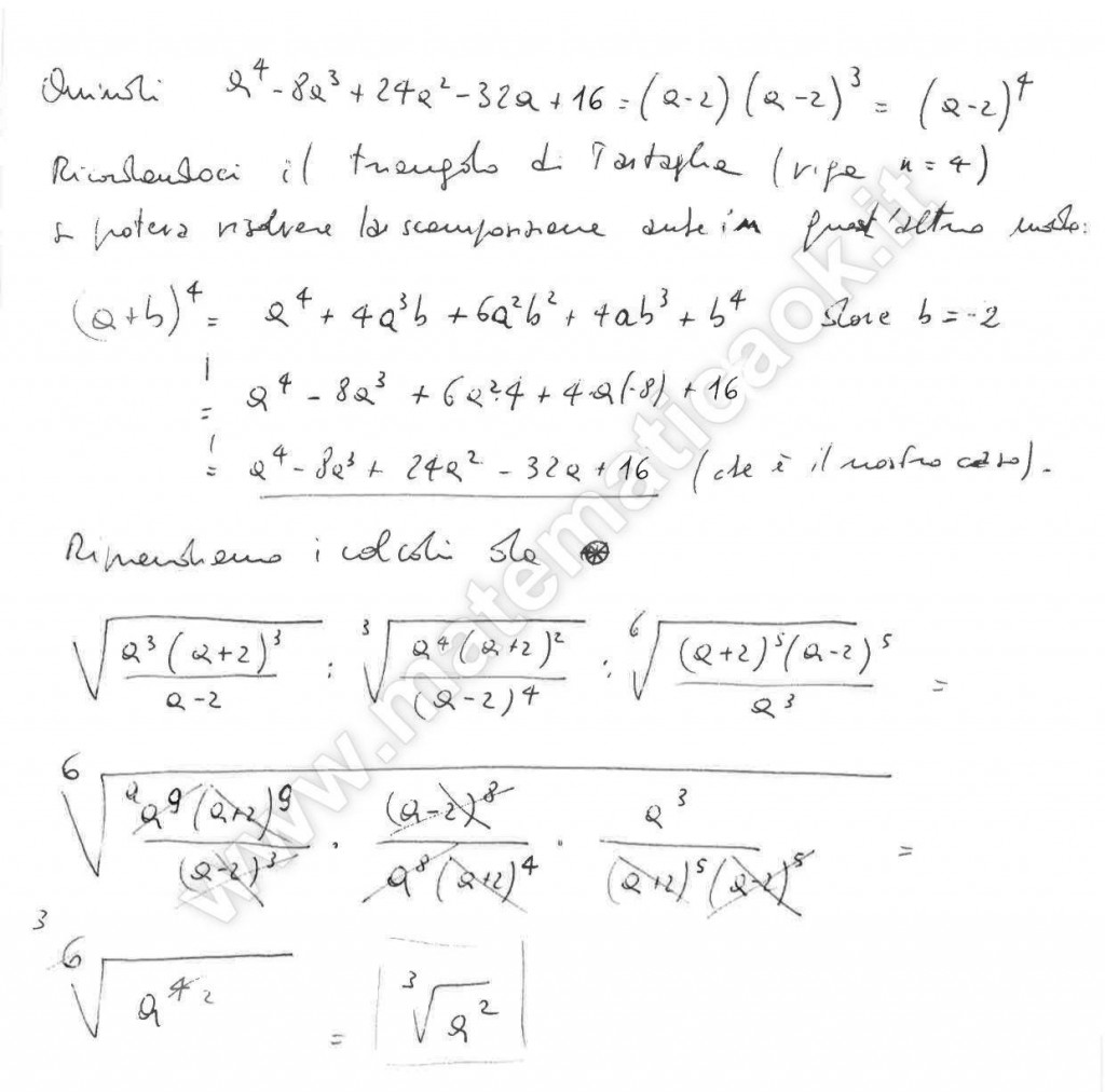Semplificazione di radicali algebrici
