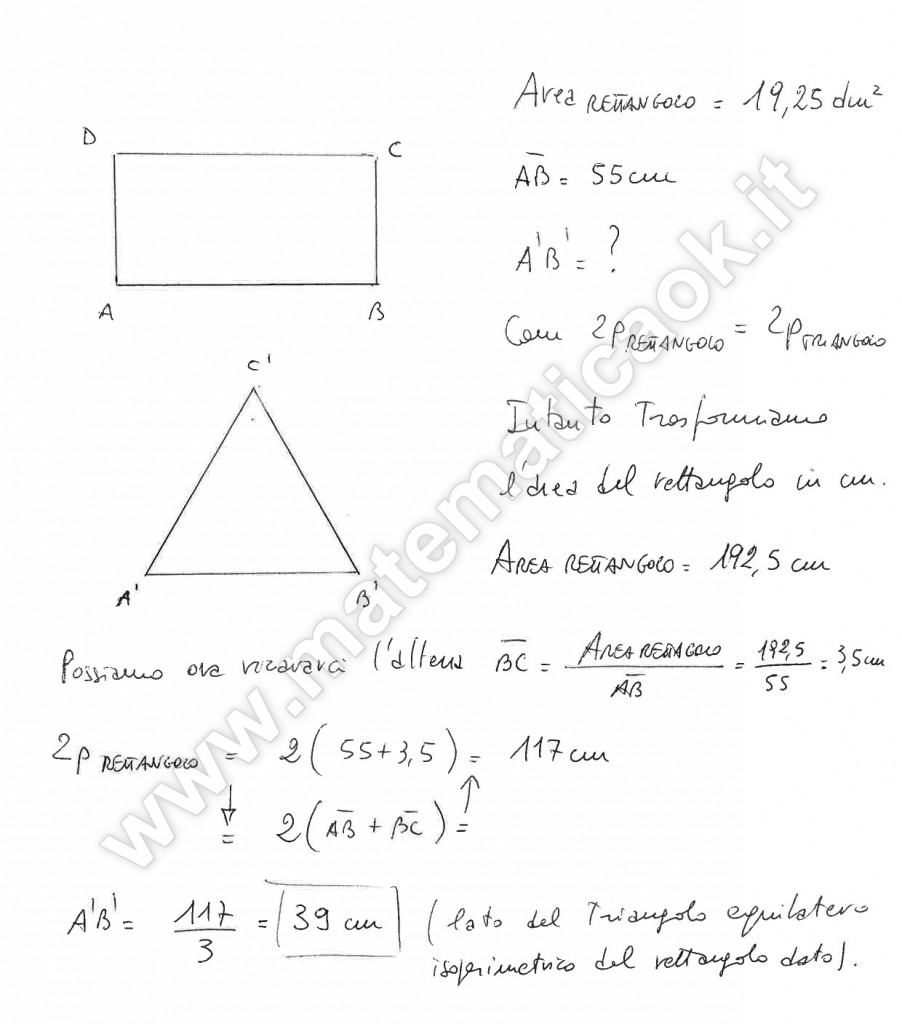 Rettangolo e triangolo isoperimetrici