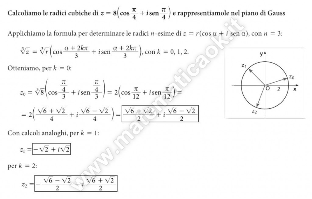 Radice cubica di numero complesso in forma trigonometrica