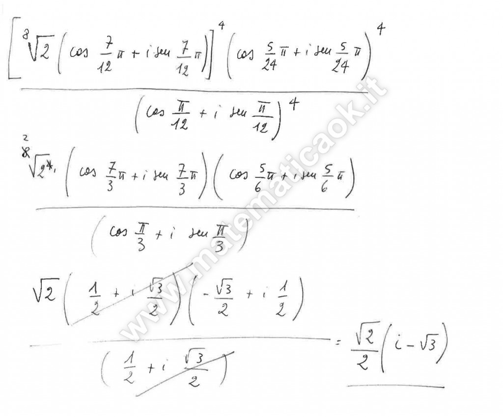 Espressione di numeri complessi in forma trigonometrica