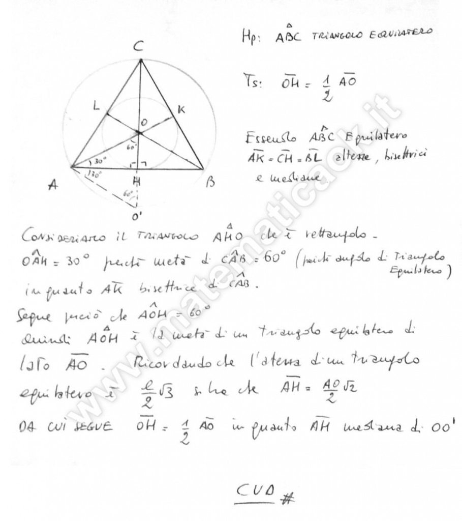 Triangolo equilatero inscritto in circonferenza
